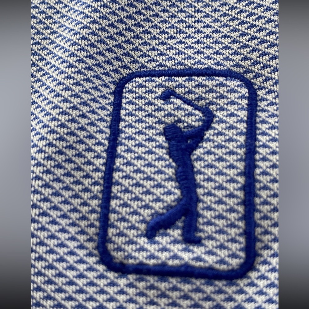 PGA tour blue and white golf polo shirt - Picture 6 of 10